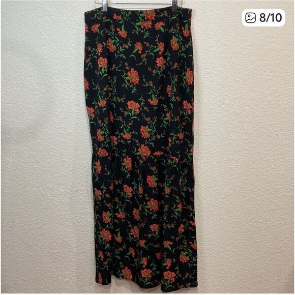 ModCloth Emphasis on Effortless Buttoned Floral Print Maxi Skirt L - Picture 8 of 10